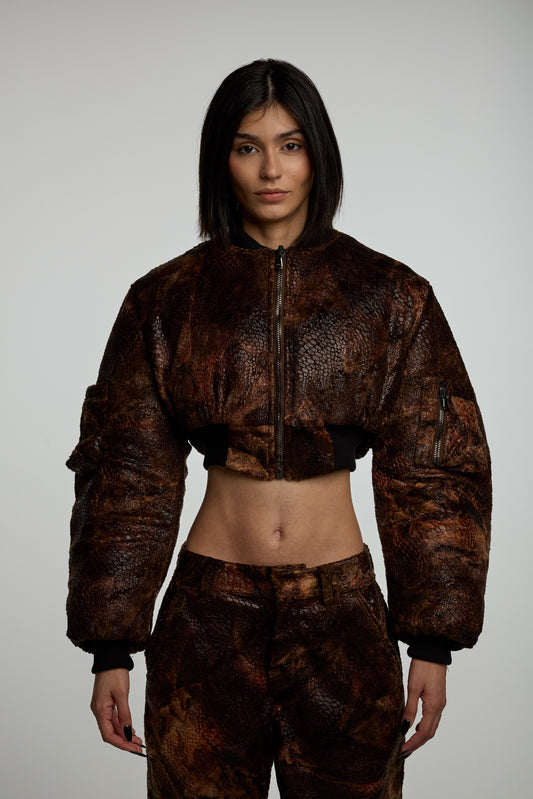Reversible Reptile Bomber Jacket