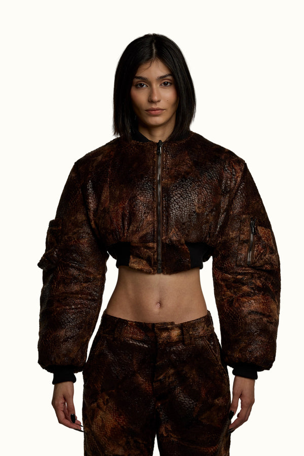 Reversible Reptile Bomber Jacket